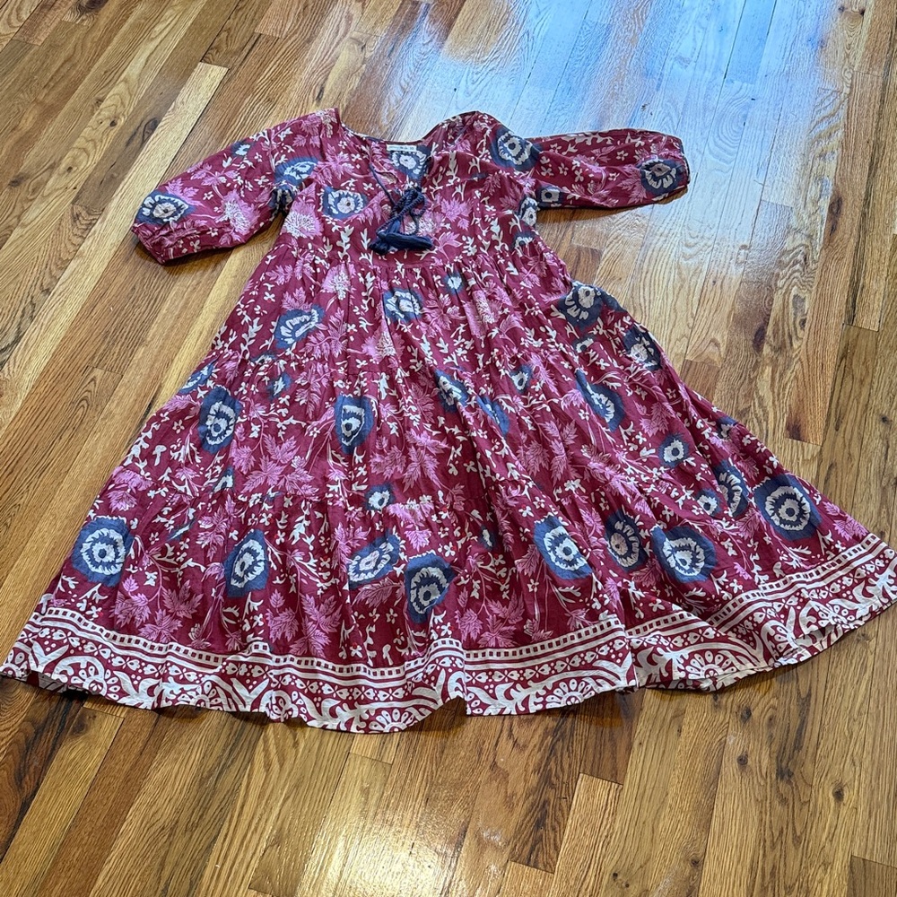 Natural LifeFloral Red and Blue Maxi Dress